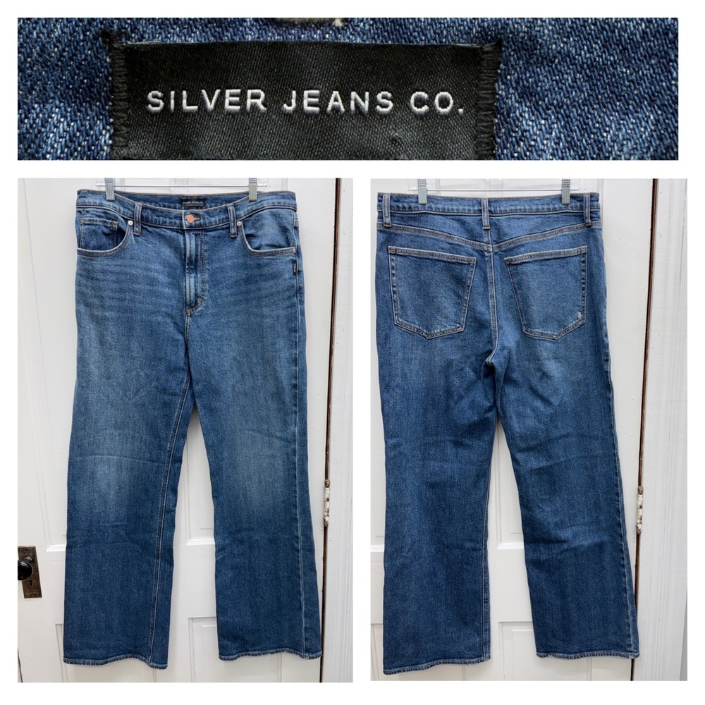 Silver Jeans Co Mens 36 x 32 Blue Denim Bootcut Jeans Medium Wash